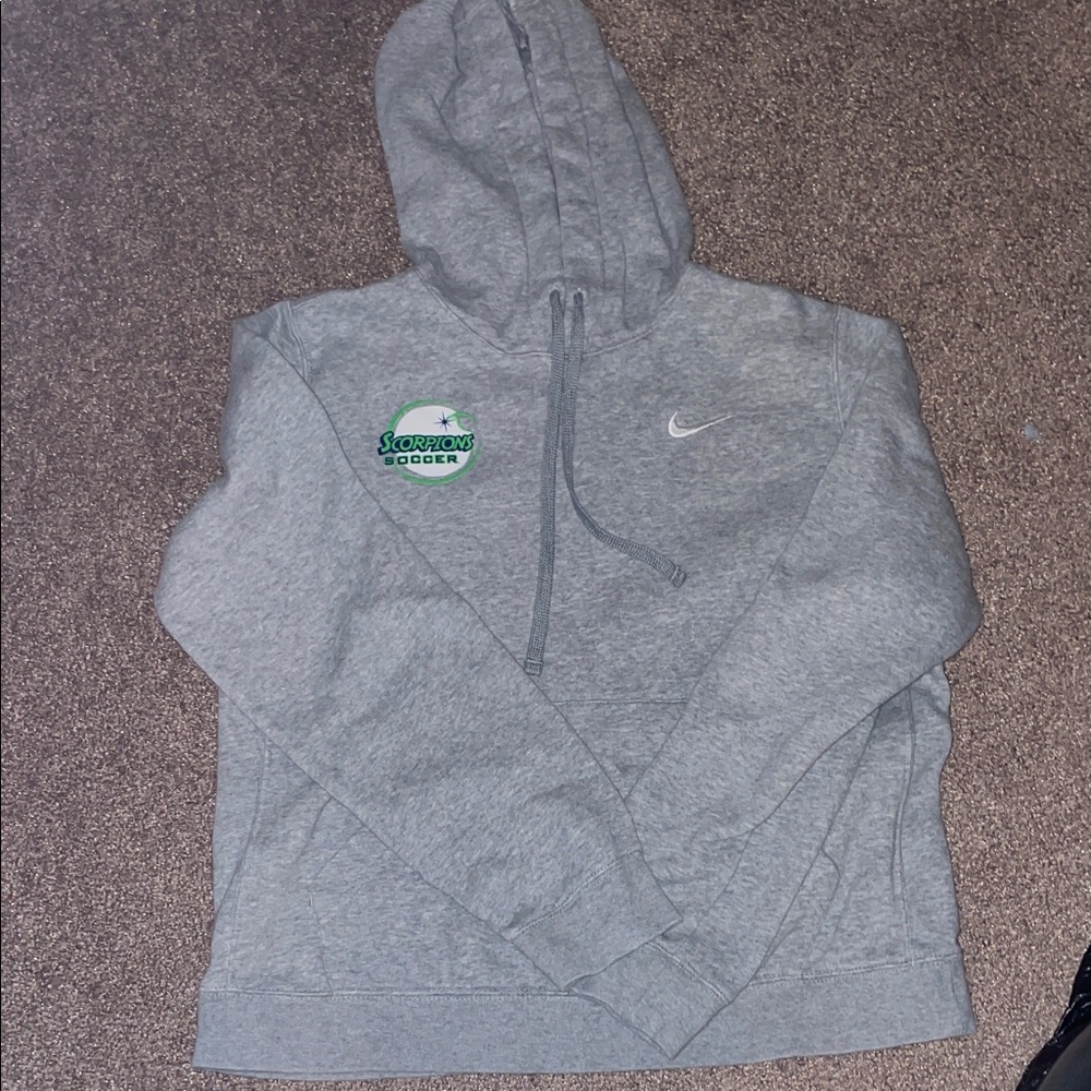 Nike Heather Gray Hoodie with Soccer Emblem